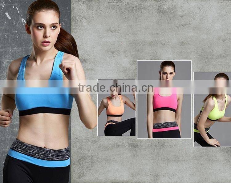 top quality fashionable active wear custom wholesale sport bra elastic band vest type sports running bra women