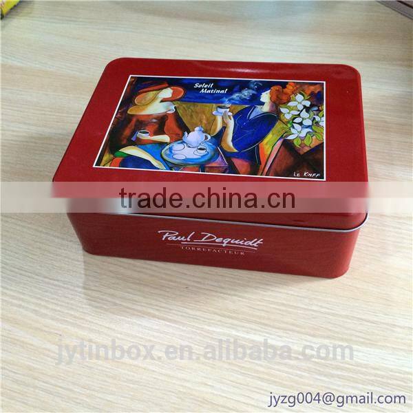 new fasion rectangular tin box for coffee