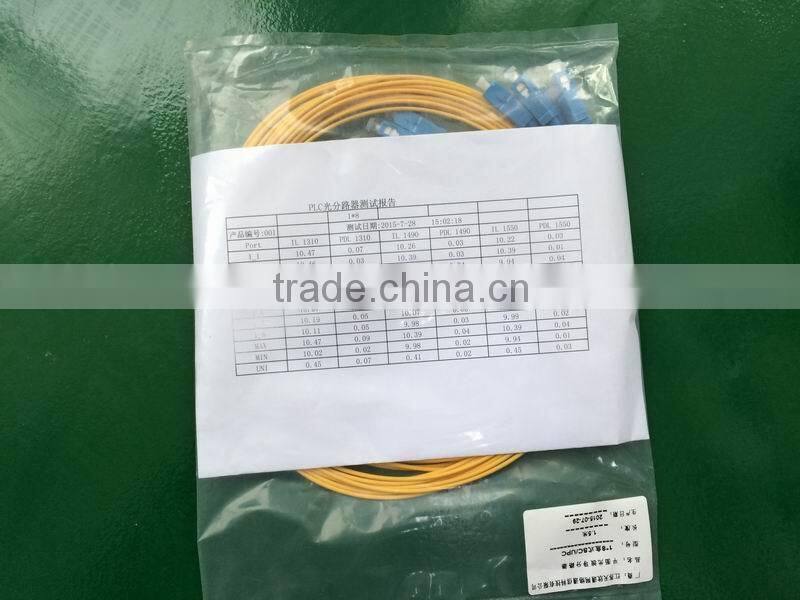 1x8 SC/PC 2.0mm fanout fiber PLC optical splitter
