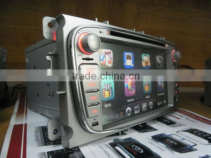 7" Win CE 6.0 car dvd player for ford focus Bluetooth GPS 3g Stereo FM Steering wheel control touch screen DH7009
