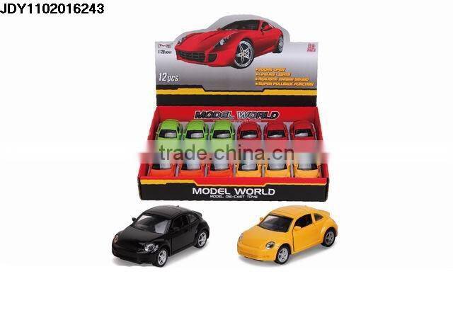 1:28 metal pull back toy car Alloy four door open little die-cast with light Simulation metal car