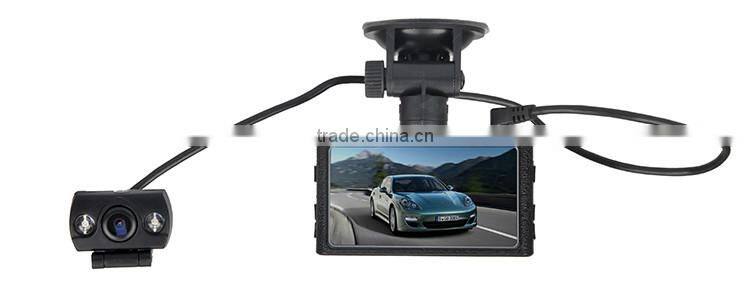 GT100/HD25 RoHS certificated H.264 HD rear view video 720P dual camera car camcorder