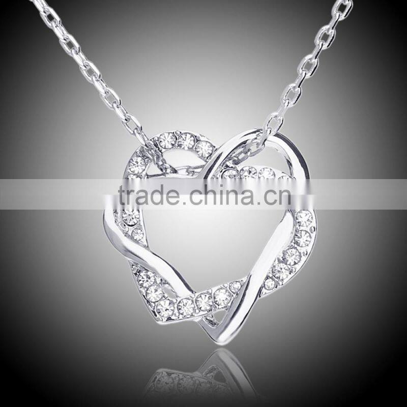 18k women fashion gold heart necklace designs girls high quality 2015