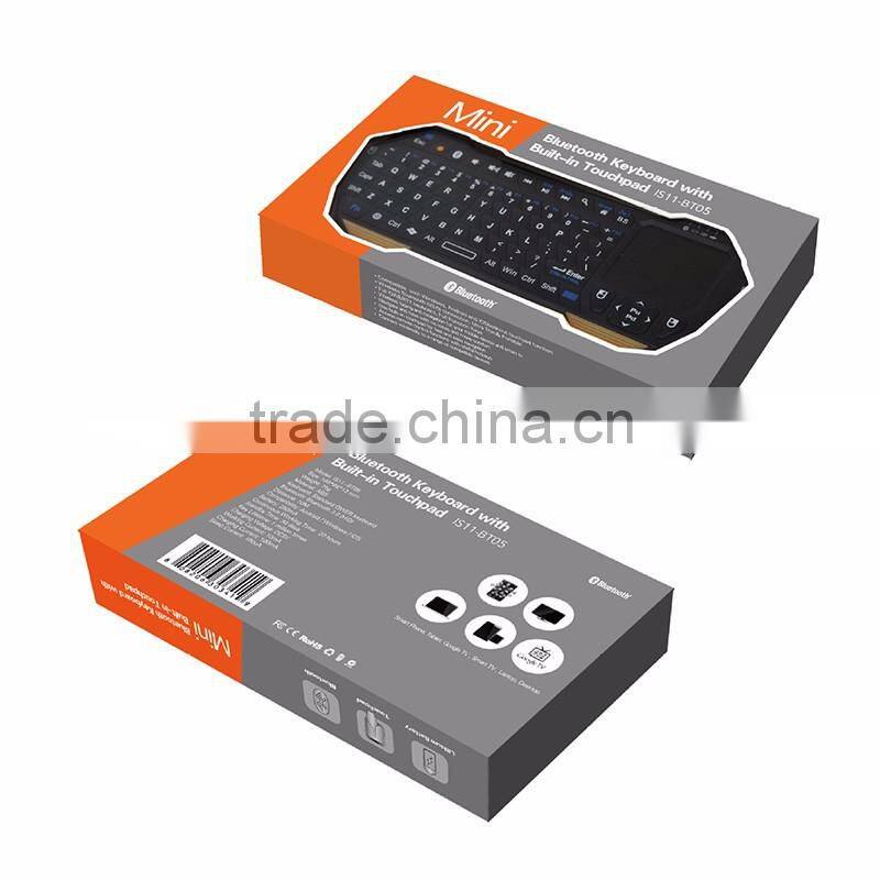 IS11-BT05 Portable Mini Bluetooth Keyboard With Built-in Touchpad for Smartphone Tablet PC Smart TV