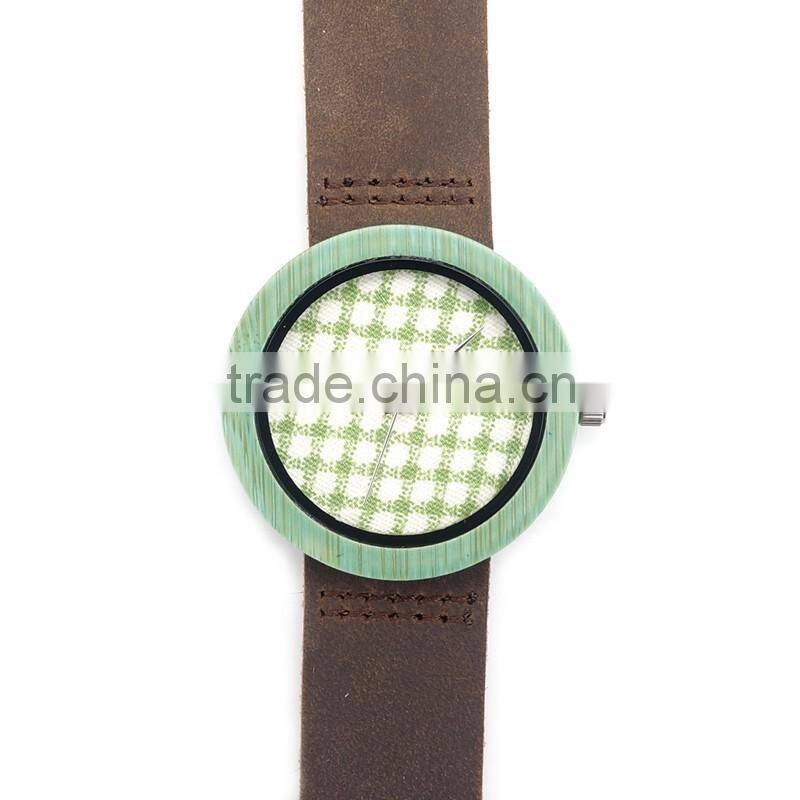 WJ-5353 Japan movement newest special genuine leather strap wood dial unisex watches