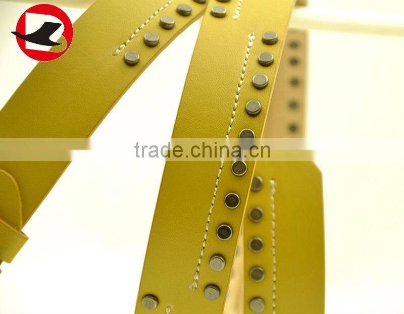 100% Genuine Cow Hide Studded Leather Belt For Women Hot Sale
