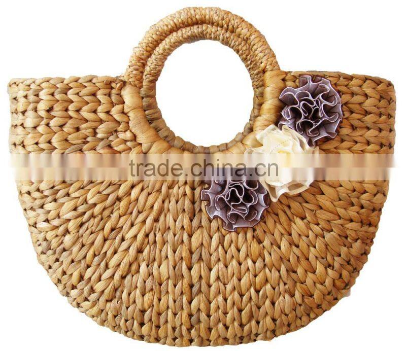 Best quality eco-friendly red water hyancinth bag from vietnam