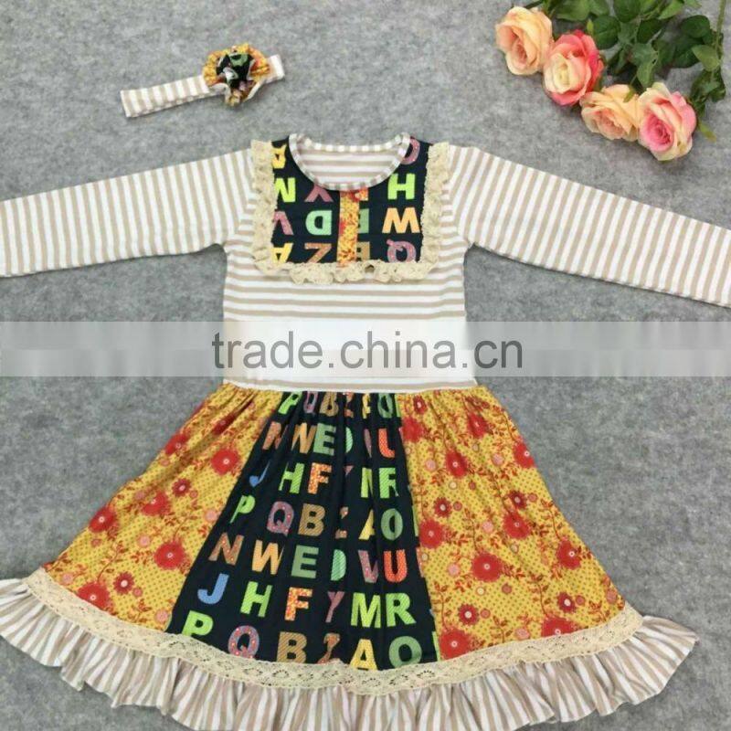 2015 yiwu koya factory wholesale pumpkin halloween girls fall boutique outfit white top hairbow ruffle pant set boutique outfits