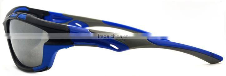 Hot selling fashion style plastic sports sunglass, new PC lens glasses for double injection