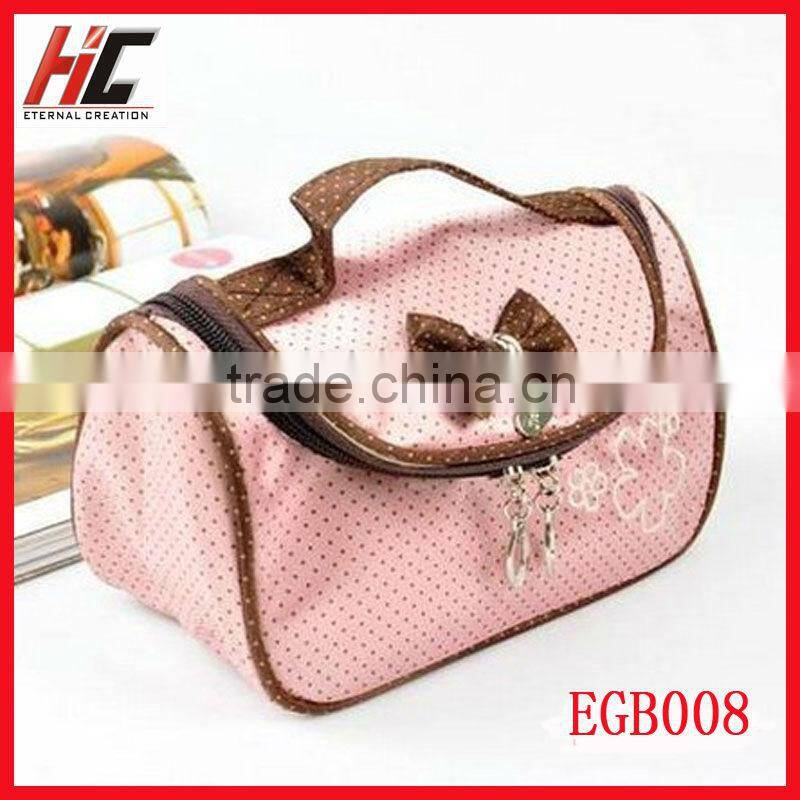 zipper lock leather cosmetic bags travel bag