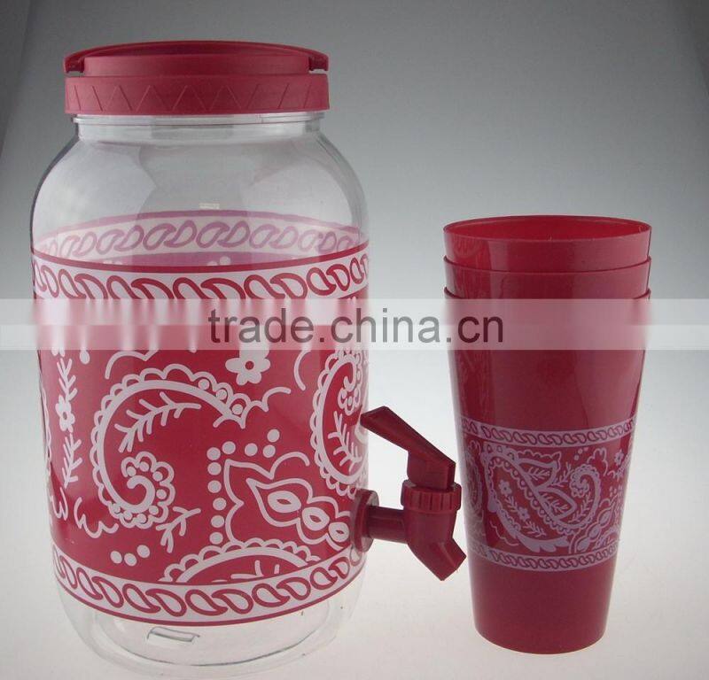 Colorful 1Gallon Plastic Beverage Dispenser