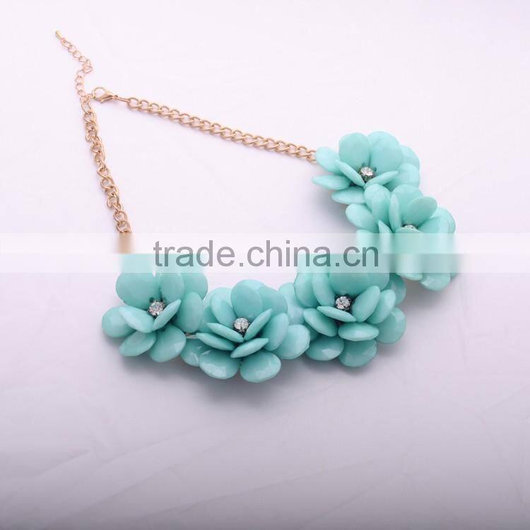 <<<2016 New Jewelry women Bohemian style Fashion blue flower collar Necklaces Accessories/