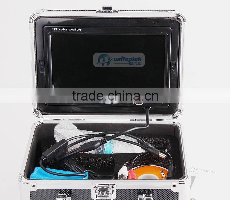 2015 New 800TVL 12 White Brignt Light 7" TFT Color LCD Underwater Fishing Camera Fish Finder Video Camera Aluminum Case