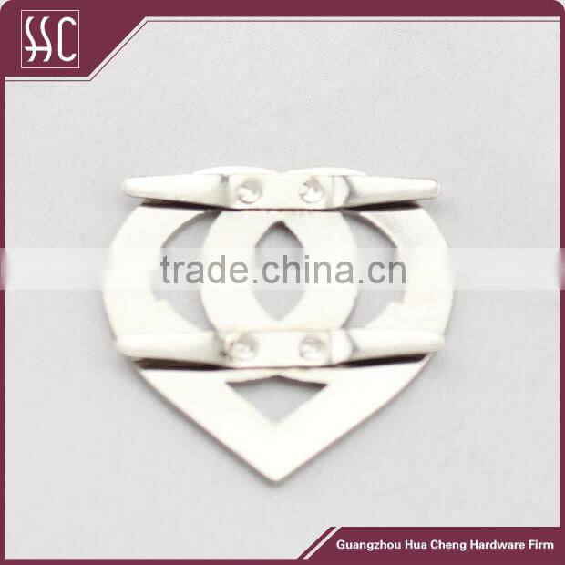 heart shape nickel plate metal brand logo label