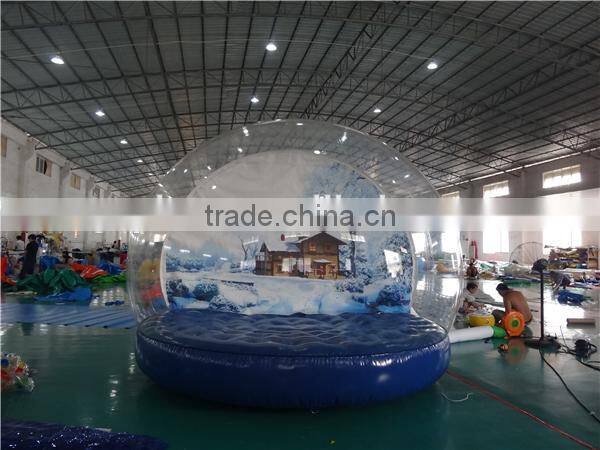 Beautiful inflatable snow globe Chirstmas bubble ball with customized picture background
