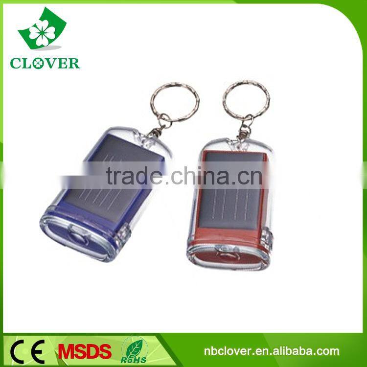 CE and RoHS available 2 LED plastic mini solar led keychain