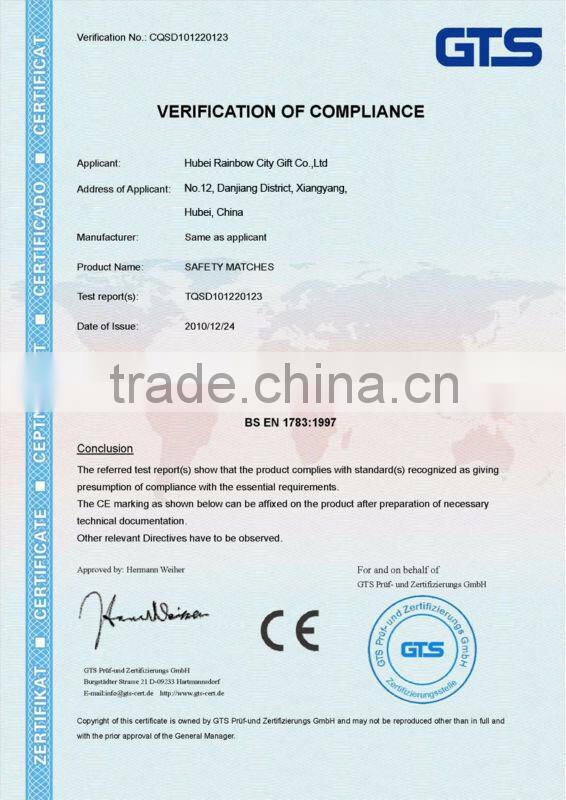 hotel match in short tube ,safety wooden match