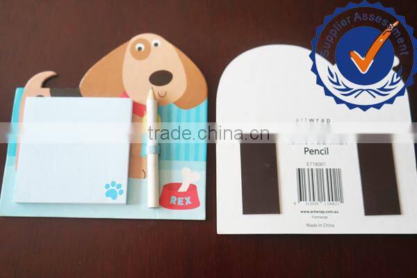 custom shape fridge magnetic memo pad with pen