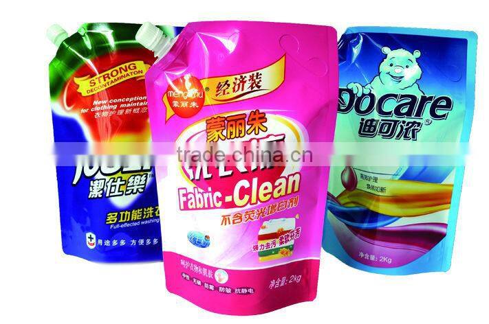 Spout Bag With Side Gusset For Liquid Detergent