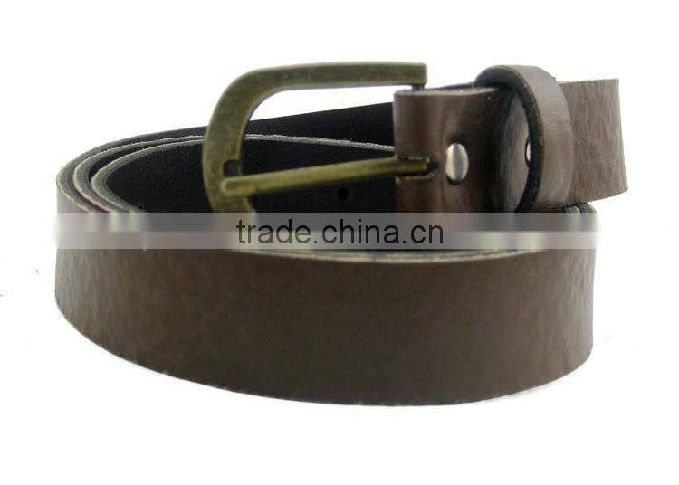 Lady Slim Coffee Tone Faux Leather Band Perforated Belt