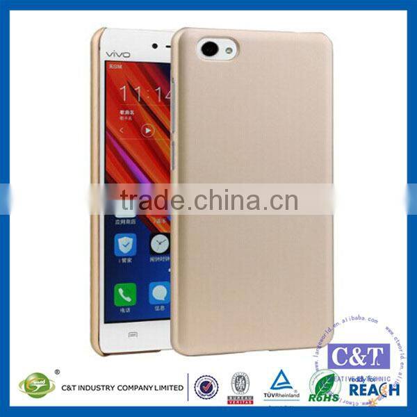 C&T Customized Black Rubberized Hard Plastic Skin Case Back Cover for vivo X5Pro