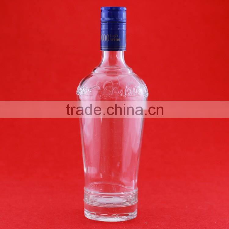 Wholesale empty beverage bottles vodka glass bottles 600ml drinks liquor bottles