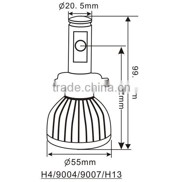 24w 2150lm 10-32V 5000k h4 head light led work light for trucks car,offroad,truck,heaheavy truck headlight
