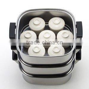 18/0 Stainless Steel Food Steamer 2 Level 27cm Square