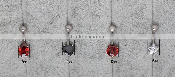 Fashion Jewelry Multi-shape Gem Wholesale 316L Stainless Steel Belly Ring