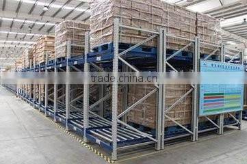 saving space gravity roller pallet rack