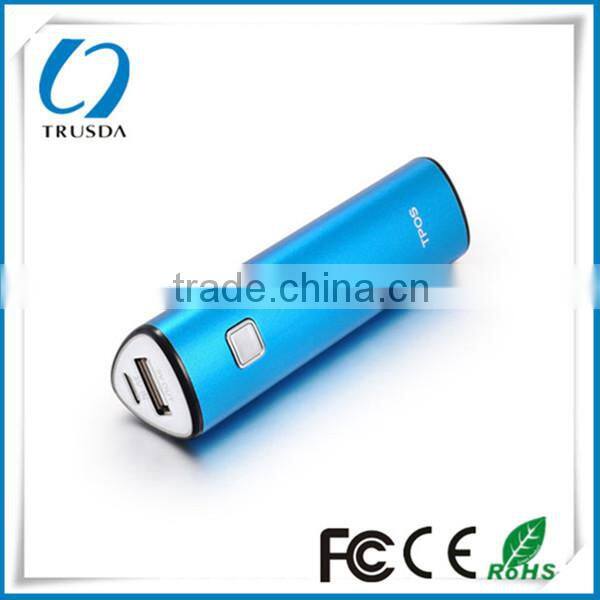 Power Bank Portable Charger 2800mah Trusda Black Lipstick-sized