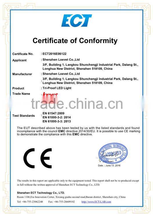 Loevet 24 hour work light1500mm 60w tri-proof light fixture