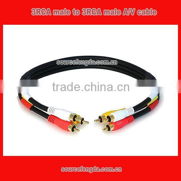 High quality composite 3 RCA to 3 RCA M/M A/V cable