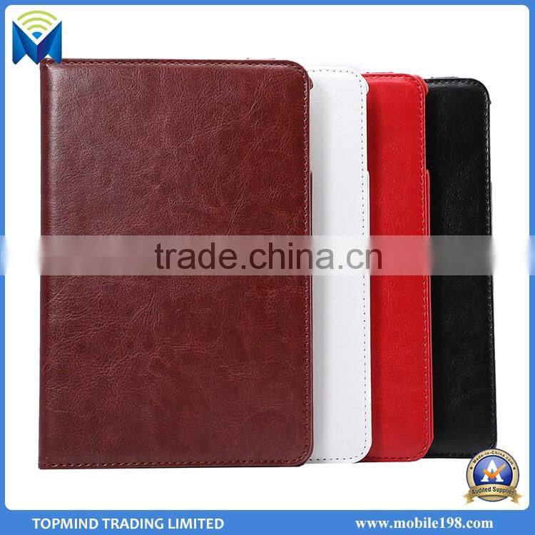 360 degree rotating lichee pattern ultra thin flip pu leather cases smart cover for ipad mini 4