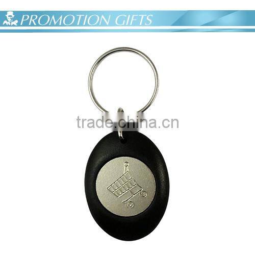 Custom shopping cart coin keychains for promotion