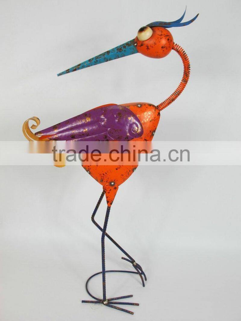 China supplier painted large metal crane statue garden ornament