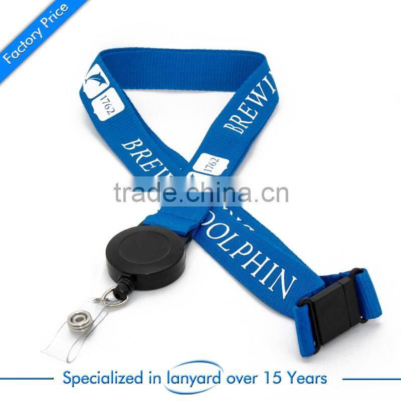 Custom print polyester lanyard with badge reel