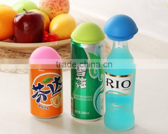 custom design food grade cheap silicone can cap drink cap bottle cap