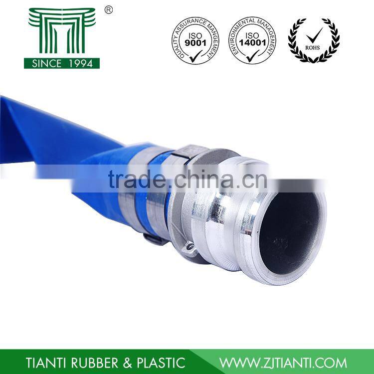 High quality pvc blue layflat hose with couplings