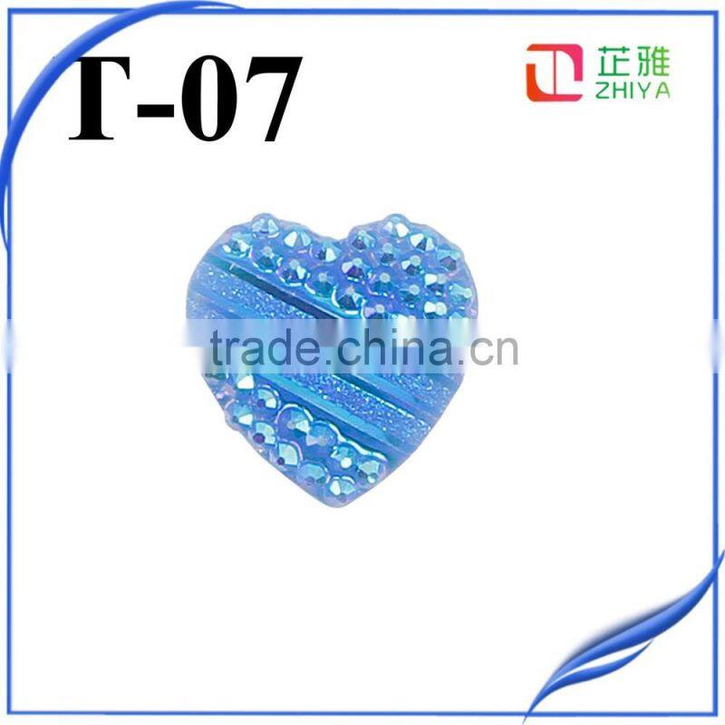 Most Popular Products for 2016 colorful Rhinestone Heart Charms Wholesale Druzy Beads for Jewelry