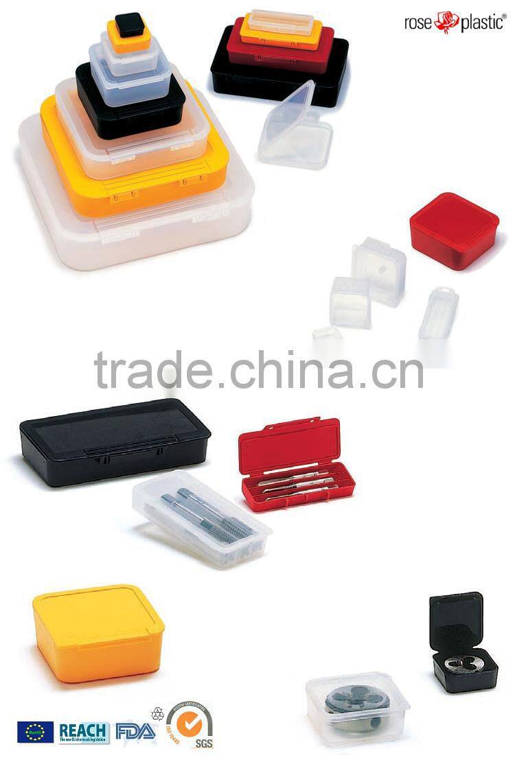 PP transparent plastic round plastic packaging box container for hand tap with closure Uni box UB