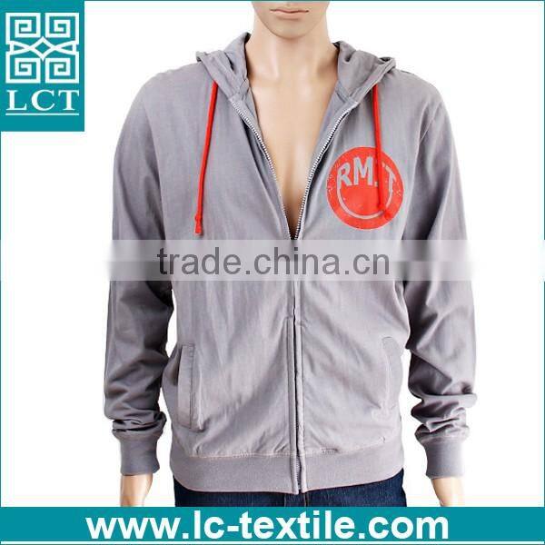 2016 no minimum promotional customized zip up cotton Hoodies LCTH-001