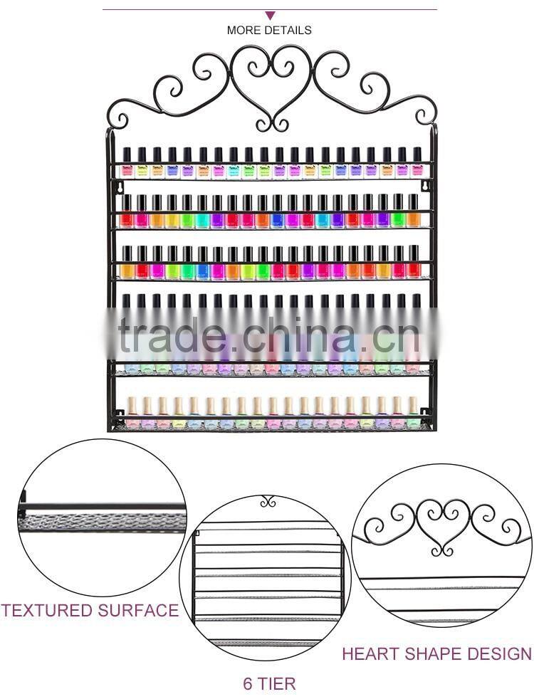 Wholesale custom 6 tier floor standing enamel rack opi nail polish display rack