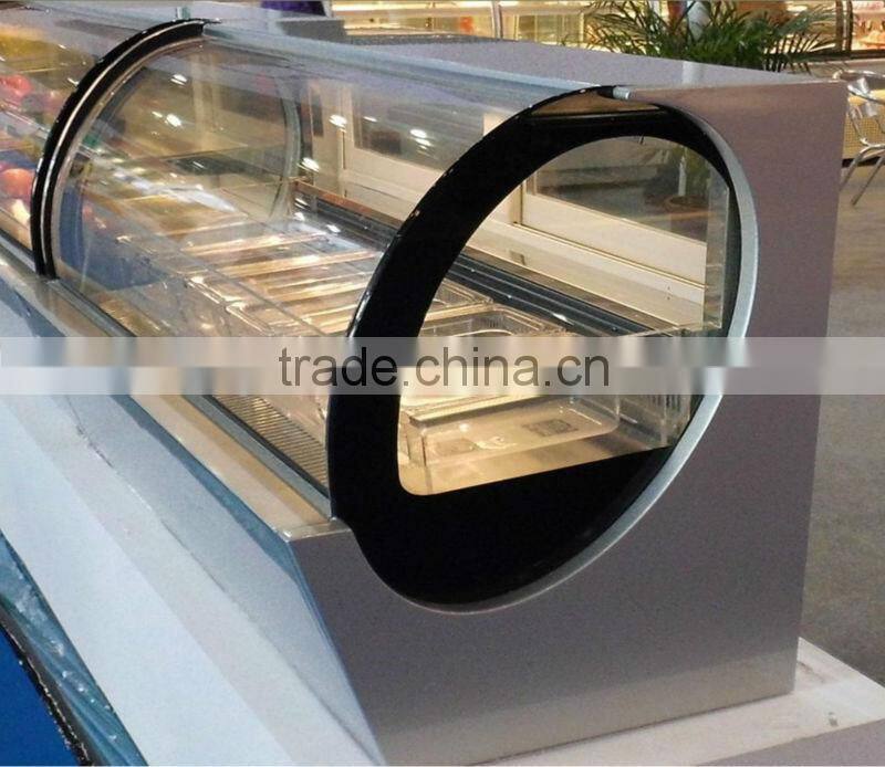 Commercial ice cream display showcase refrigerator