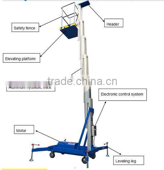 10m aluminum work platform aluminum alloy lifting platform