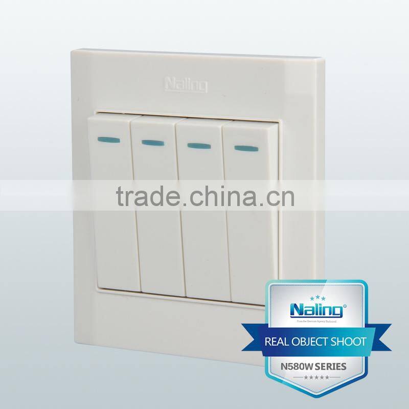 4 gang 1 way electric wall switch for Bangladesh