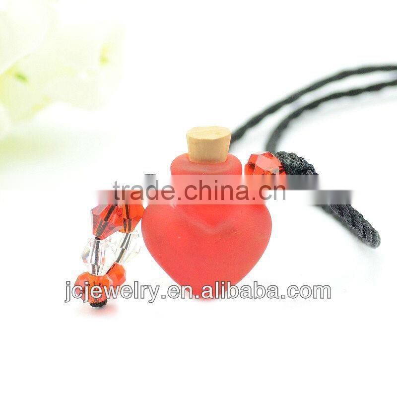 Handmade Heart Shape Sandy Mini Glass Bottle Pendant Necklace