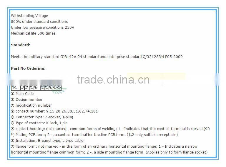 J14A-62ZKB1L Rectangular Connectors, J14 Series Connector