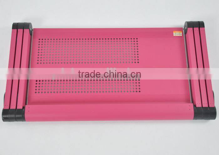 Portable standing desk cooling fan swivel adjustable metal computer table