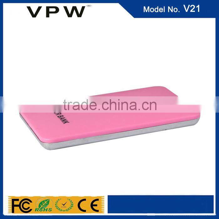 Hot sale !! Best quality Slim Li-Polymer Dual USB Power Bank cute for cell phone